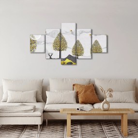 Obraz malowanych jeleni (125x70 cm)