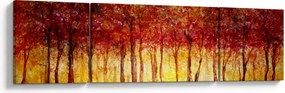 Obraz - Malowanie lasu liściastego (170x50 cm)