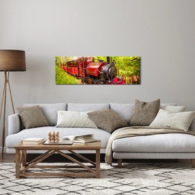 Obraz pociągu parowego (z zegarem) (90x30 cm)
