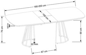 Industrialny stół na czarnej podstawie - Quixo