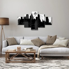 Obraz - Miasto z napisami i wzorami (125x70 cm)