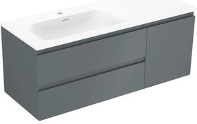Mexen Orio szafka łazienkowa 120 cm z umywalką Vela lewą, 2S, 1D, grafit mat/biała mat - 91A13-12047-3-BBFFF66-W23L01