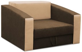 Brązowy fotel rozkładany z funkcją spania - Dorilla 20X