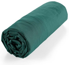 Zielone prześcieradło z bawełny organicznej z gumką 90x190 cm Biolina – douceur d'intérieur
