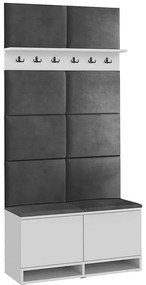 Garderoba z szafką na buty biały + szary T7-P77