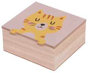 Szkatułka na dziecięce skarby Zwierzątka z łapkami, 15 x 15 x 7 cm