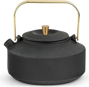 Czarny żeliwny dzbanek do herbaty z sitkiem 1 l Shangdong – Bredemeijer