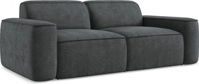 3-osobowa kanapa modułowa - z tkaniny szenilowej - ciemny szary - OMAO