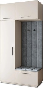 Masseno Garderoba REMA 120/240/60 cm Nowoczesna Szafa do Przedpokoju Kaszmir, MONOLITH 85 (Szary)