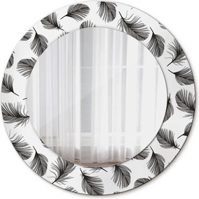 Lustro z nadrukiem dekoracyjne okrągłe Pióra