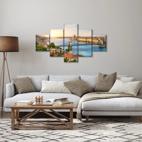 Obraz miasta Budapeszt z rzeką (125x70 cm)