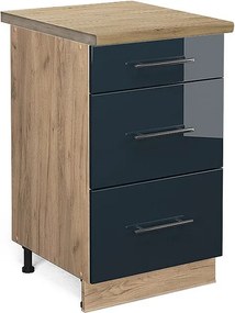 Szafka dolna do kuchni ciemnoniebieski wysoki połysk 50x60x82 fame-line