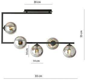 Industrialna lampa sufitowa z grafitowymi kloszami - D108 różowe