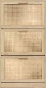 Szafka na buty wąska wysoka CANE, plecionka wiedeńska, 60 x 24 x 113 cm