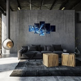 Obraz ciemnoniebieskiego kwiatu (125x70 cm)