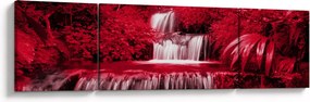 Obraz - Indonezyjskie wodospady w kolorze czerwonym (170x50 cm)