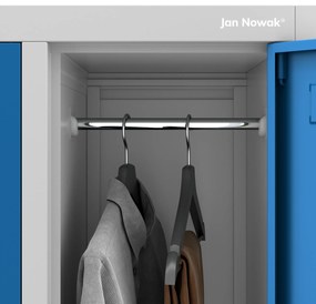 Szafa BHP ubraniowa 10-drzwiowa szaro-niebieska: BARTEK, 1360 x 1720 x 450 mm