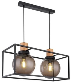 Czarna lampa wisząca 20x42 cm Retro 2 – Candellux Lighting