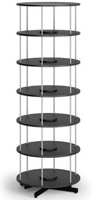 Regał obrotowy na segregatory, 6 półki, czarny