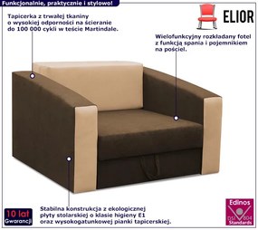 Brązowy fotel rozkładany z funkcją spania - Dorilla 20X