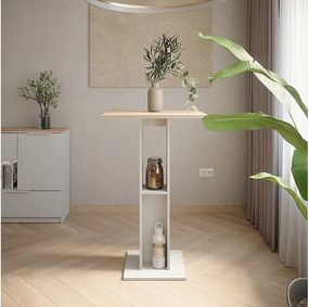 Stół barowy biały/sonoma 65x65x106 repose