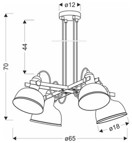 Czarna lampa wisząca z metalowym kloszem Reno – Candellux Lighting