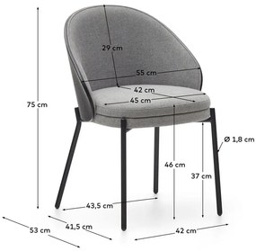 Czarno-szare krzesło Eamy – Kave Home