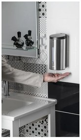 Automatyczny dozownik do mydła ze stali nierdzewnej w kolorze matowego srebra 650 ml – Sapho