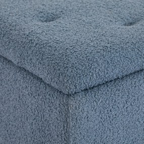 HOMCOM Ławka tapicerowana z miejscem do przechowywania, Wygląd kaszmiru, do 120 kg, Stelaż drewniany, 95 x 38 x 45 cm, Niebieski