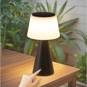 NETTLIFE Solar Battery Lamp Table Lamp, bezprzewodowa lampa LED przy łóżku 3600mhA, ładowalna, dotykowa, ściemnialna, czarna lampa z baterią USB