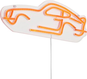 Neonowa lampa ścienna pomarańczowa z LED - Samochód