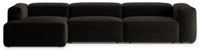 Czarny narożnik (lewostronny/z szezlongiem) Bergamo – Cosmopolitan Design