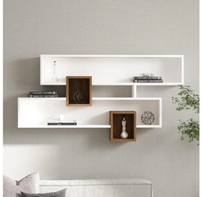 Półka ścienna KAREN 120x72,2 cm biała/orzech
