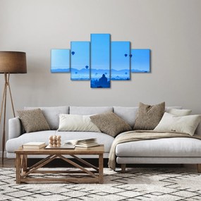 Obraz - Balony nad krajobrazem (125x70 cm)