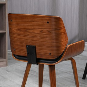 HOMCOM Zestaw 2 krzeseł do jadalni w stylu vintage, drewno, pokrycie z tkaniny, pianka, czarny