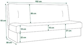 Biała wersalka rozkładana T7-A68