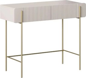 Toaletka Malmi 100 cm z szufladami - kaszmir / złote nóżki