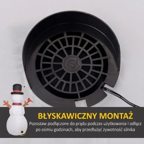Outsunny Duży Śniegowiec, 2,40 m, Dekoracja Świąteczna z LED-ami, Samonadmuchujący się, Poliester