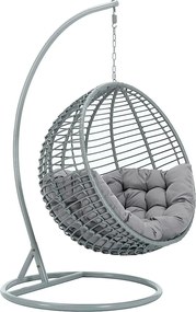 Fotel wiszący z technorattanu - Szary - BONTOC marki MYLIA