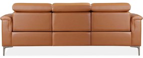 Brązowa sofa z imitacji skóry 222 cm Lund – Støraa