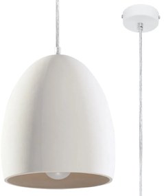 Biała lampa wisząca z ceramicznym kloszem ø 30 cm Fonsie – Nice Lamps