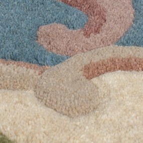Niebieski wełniany dywan Flair Rugs Aubusson, 67x210 cm