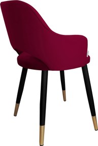 Krzesło Milano tkanina Welur noga metalowa : Kolor nogi - Czano-złota stożek, Kolor tkaniny - VELVET - MG31, Typ siedziska - Siedzisko stałe