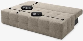 Sofa z Funkcją Spania MORANA Kremowa Boucle Nowoczesna