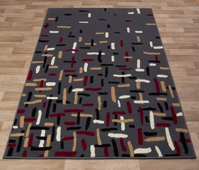 Dywan nowoczesny Luna Elements  Szaro- Czerwony 140 cm x 200 cm