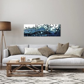 Obraz bąbelków (z zegarem) (90x30 cm)