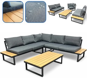 Modułowy narożnik ogrodowy ze stolikiem Tenerife MAS-NM-28, kolor brązowy