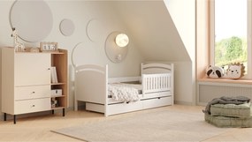 Łóżko dziecięce Amely 70x140 z tablicą suchościeralną - biały