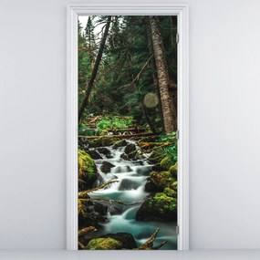 Fototapeta na drzwi - Strumień w lesie (95x205cm)
