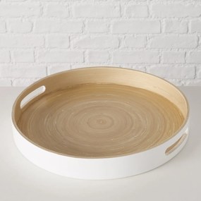 Taca bambusowa z uchwytami, Ø 35 cm